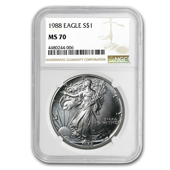 1988 Silver American Eagle MS-70 NGC 1988 Silver American Eagle MS-70 NGC